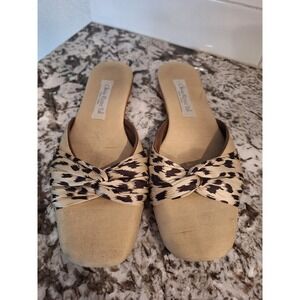 Olivia Rose Tal Silk, Leather Tapestry Mules‎ With Bow, Women's 7